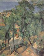 Paul Cezanne Boulders,Pine trees and sea at l-estaque oil on canvas